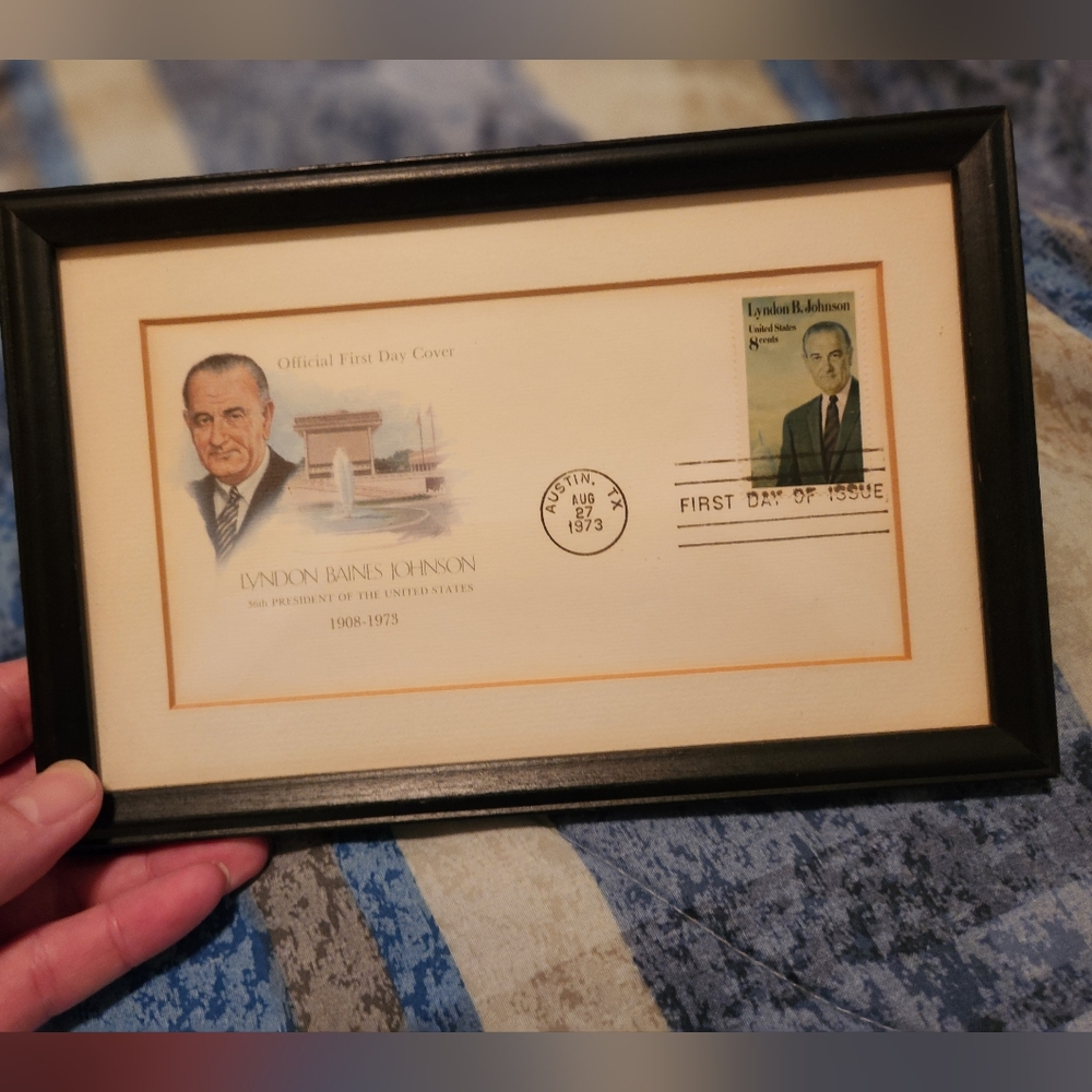 LYNDON B JOHNSON Framed Matted